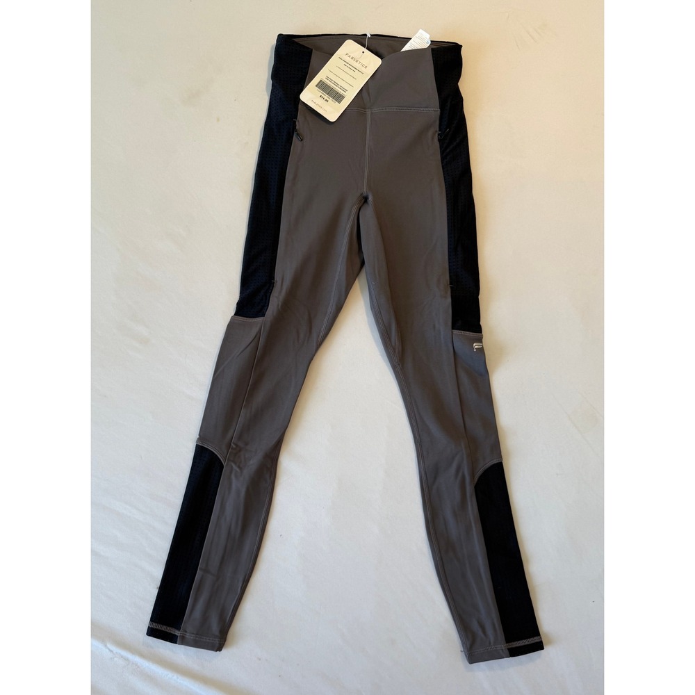 Fabletics High-Waisted Motion365 Run 7/8 Leggings Grey Black XXS LG2148662-1094